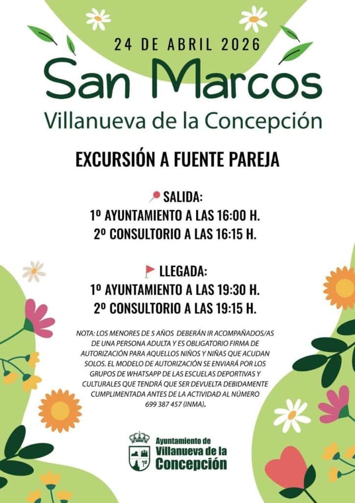 Excursión a Fuente Pareja por San Marcos 2026