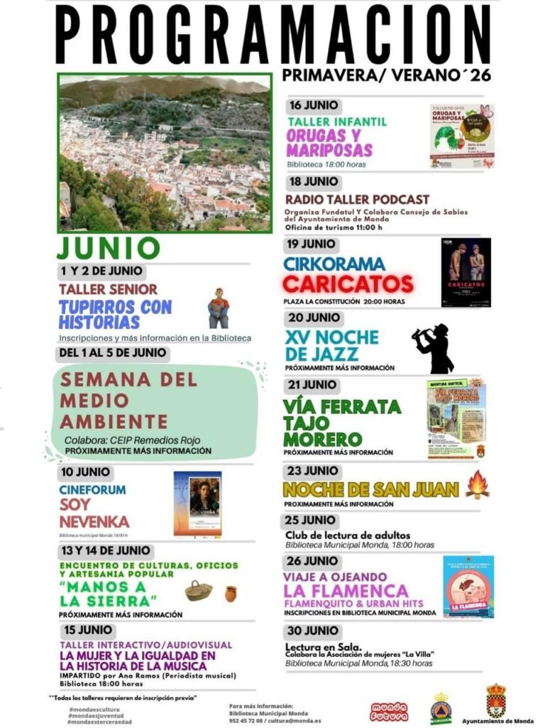 Programación de Junio en Monda